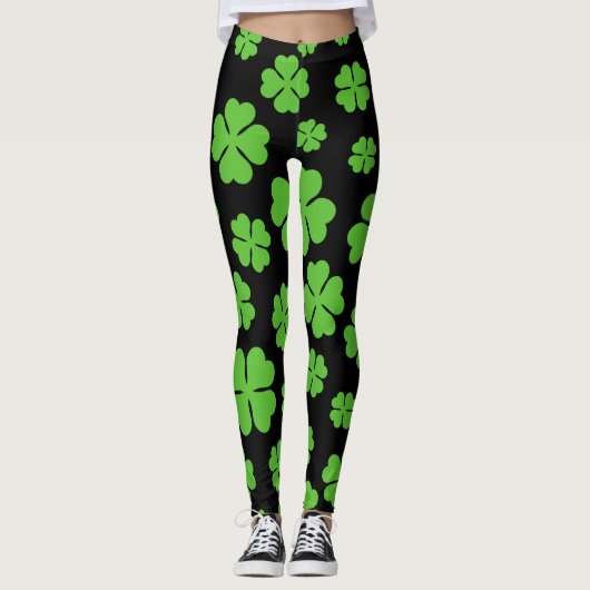 St. Patrick Clover Pattern Leggings (Voorkant)
