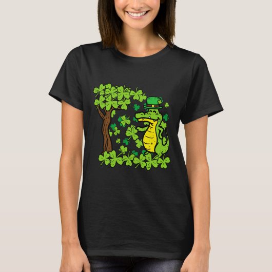 St. Patrick Dag Alligator Shamrock St. Patricks Ma T-shirt (Voorkant)