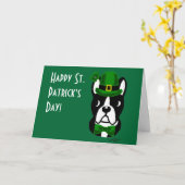 St. Patrick Dag Boston Terrier 1 Kaart (Gele Bloem)