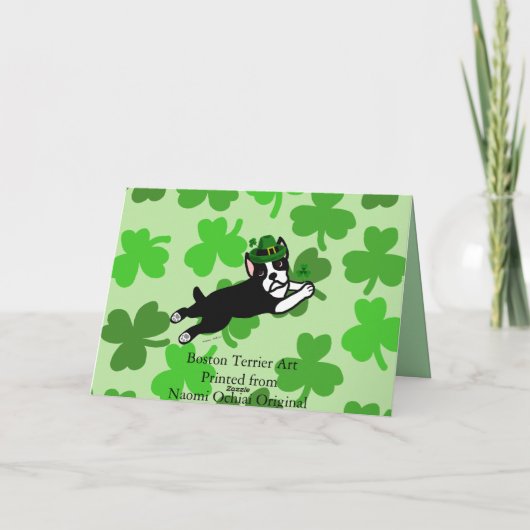 St. Patrick Dag Boston Terrier 2 Kaart (Achterkant)
