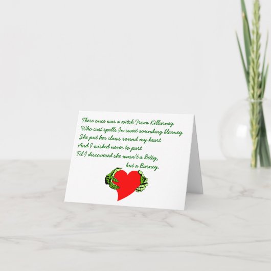 St Patrick Dag de Gaëlische Limerick van Claddagh Kaart (Voorkant)