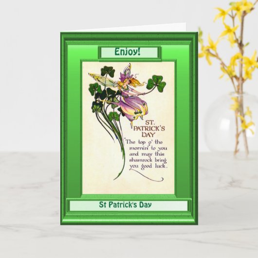 St Patrick dag, Gedicht Kaart (Gele Bloem)