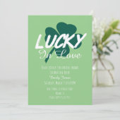 St Patrick Dag Gelukkig Verliefd Groene Bruiloftsd Kaart (Staand voorkant)