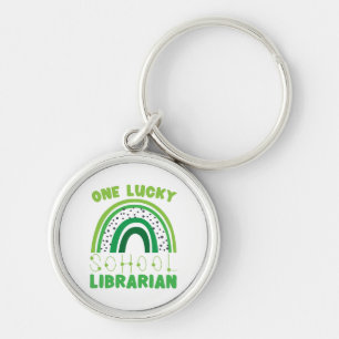 St. Patrick Dag Gelukkige Bibliothecaris Sleutelhanger
