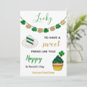 St Patrick dag glitter gelukkige vriend collega gr Feestdagenkaart (Staand voorkant)