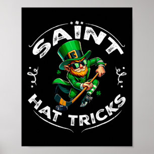 St Patrick Dag Heilige Hoedentruc Grappige Hockey Poster