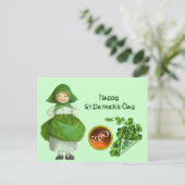 ST PATRICK DAG IRISH GIRL AGATE MONOGRAM FEESTDAGENKAART (Staand voorkant)