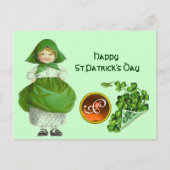 ST PATRICK DAG IRISH GIRL AGATE MONOGRAM FEESTDAGENKAART (Voorkant)
