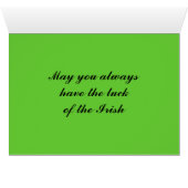 ST. PATRICK DAG IRISH LUCK-kaart (Binenzijde Horizontaal (Onderkant))