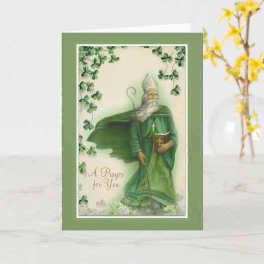 St. Patrick Dag met Gebed en Zegen Kaart (Gele Bloem)