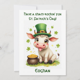 St. Patrick Dag Moo-irse Streken Feestdagenkaart
