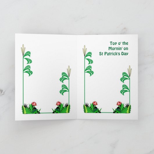 St Patrick dag, Muziek en klavers Kaart (Binnen)