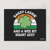 St. Patrick Dag Sassy Lassie Grappige Shamrock Ier Briefkaart (Achterkant)