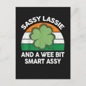 St. Patrick Dag Sassy Lassie Grappige Shamrock Ier Briefkaart (Voorkant)