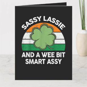 St. Patrick Dag Sassy Lassie Grappige Shamrock Ier Kaart