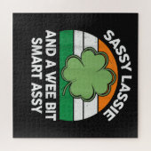 St. Patrick Dag Sassy Lassie Grappige Shamrock Ier Legpuzzel (Horizontaal)