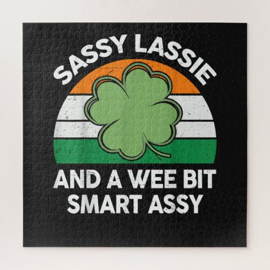 St. Patrick Dag Sassy Lassie Grappige Shamrock Ier Legpuzzel (Verticaal)