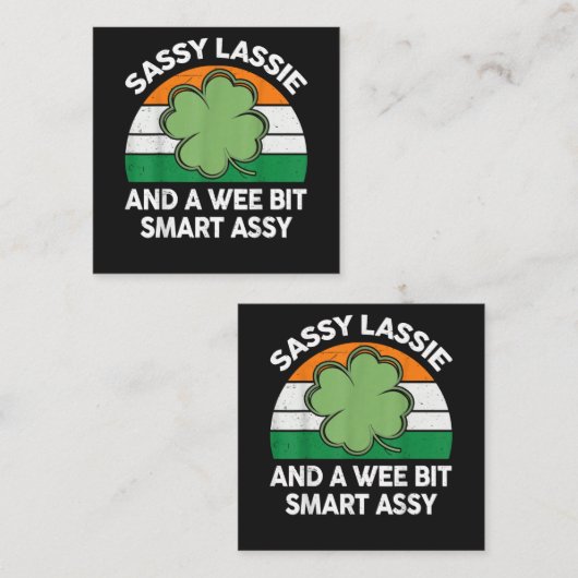 St Patrick Dag Sassy Lassie Grappige Shamrock Iers Informatiekaartje (Voorkant / Achterkant)