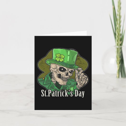 St. Patrick Dag Skelet Klaver Pret Sarcasme Kaart (Voorkant)
