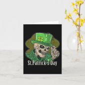 St. Patrick Dag Skelet Klaver Pret Sarcasme Kaart (Gele Bloem)
