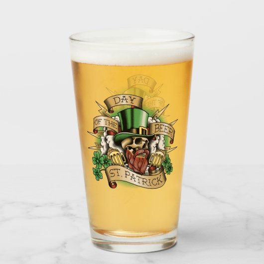 St. Patrick, Dag van de Beer, Skull, Leprechaun, Glas (Voorkant gevuld)