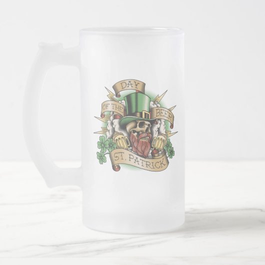 St. Patrick, Dag van de Beer, Skull, Leprechaun, Matglas Bierpul (Links)