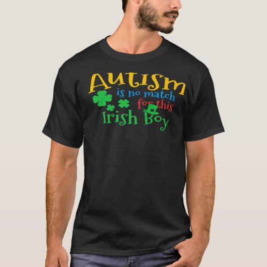 St Patrick Dag Vierbladige C Leprechaun Autisme Be T-shirt (Voorkant)