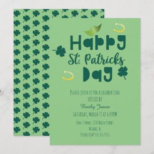 St Patrick Dag Viering Evenement Groene Klaver Kaart