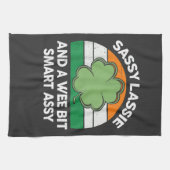 St. Patrick Dag Vrolijke Meid Grappige Shamrock Ie Theedoek (Horizontaal)