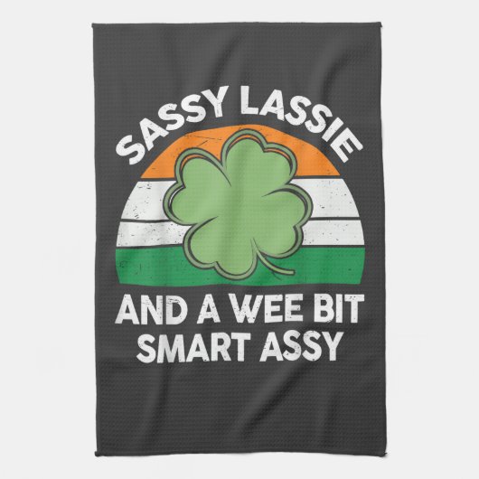 St. Patrick Dag Vrolijke Meid Grappige Shamrock Ie Theedoek (Verticaal)