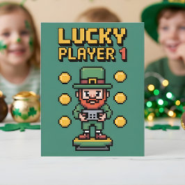St. Patrick-dagen Gelukkige Gamer Speler Feestdagenkaart
