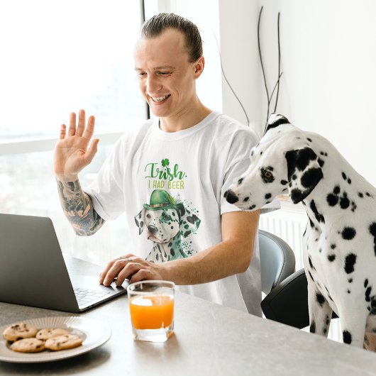 St Patrick Dalmatische hond Grappig Iers Ik had bi T-shirt