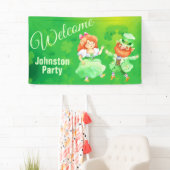 St. Patrick Dancing Leprechaun Welcome Banner (Insitu)