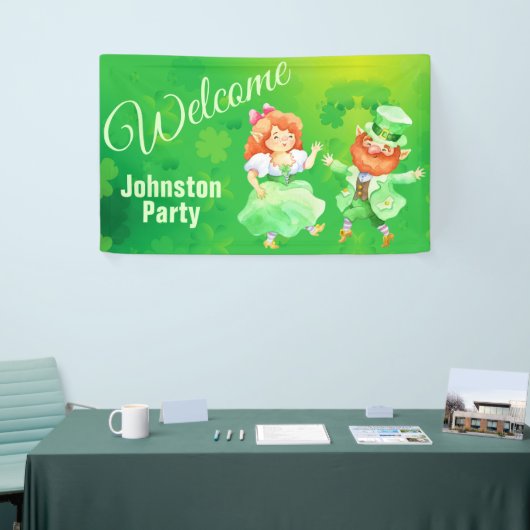 St. Patrick Dancing Leprechaun Welcome Banner (Beurs)