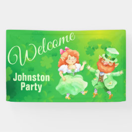 St. Patrick Dancing Leprechaun Welcome Banner