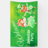 St. Patrick Dancing Leprechaun Welcome Banner (Verticaal)