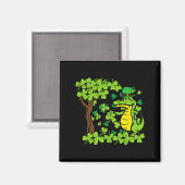 St Patrick Day Alligator Shamrock Saint Pattys Her Magneet (Voorkant / Achterkant)
