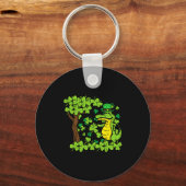 St Patrick Day Alligator Shamrock Saint Pattys Her Sleutelhanger (Voorkant)