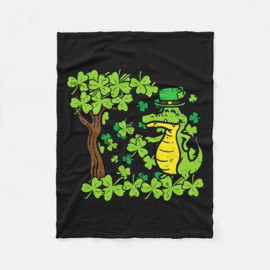 St Patrick Day Alligator Shamrock Saint Pattys Man Fleece Deken (Voorkant)