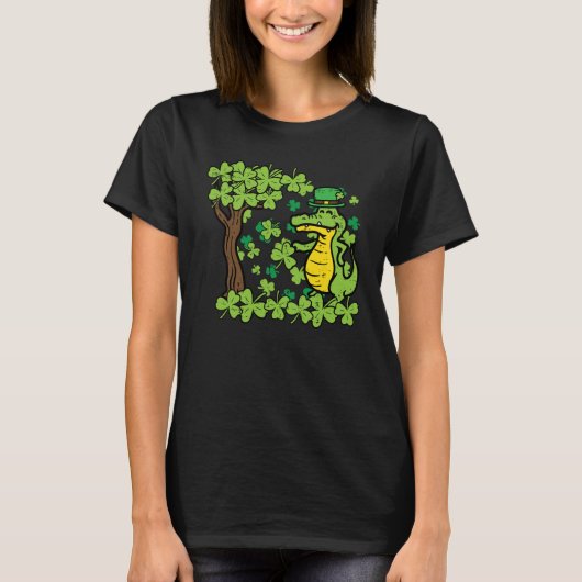 St Patrick Day Alligator Shamrock Saint Pattys Men T-shirt (Voorkant)