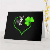 St Patrick Day Boston Terrier Dog mam Kaart (Gele Bloem)
