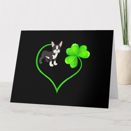 St Patrick Day Boston Terrier Dog mam Kaart (Voorkant)