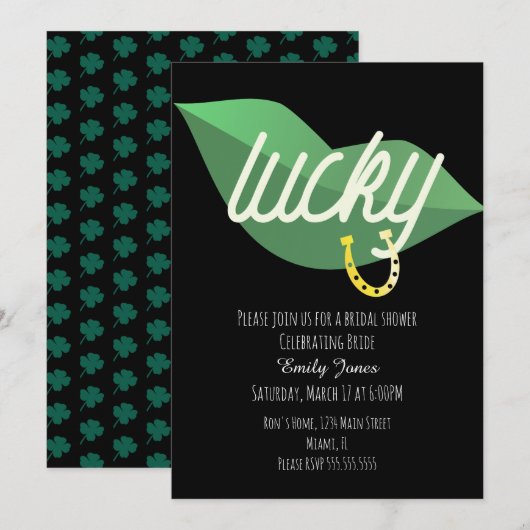 St Patrick Day Bruidsfeest Shower Viering Kaart (Voorkant / Achterkant)