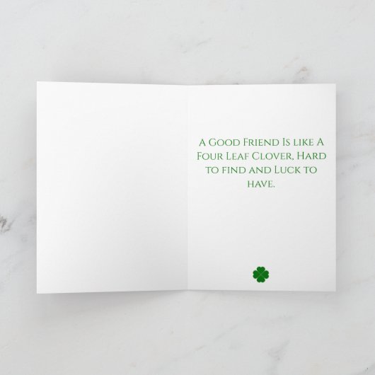 St. Patrick Day Card met vier lefklaver Kaart (Binnen)