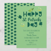 St Patrick Day Celebration Event Green Clover Kaart (Voorkant / Achterkant)