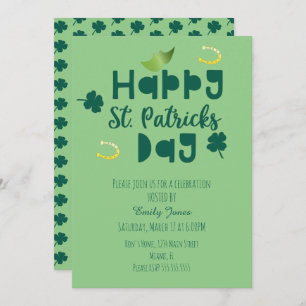 St Patrick Day Celebration Event Green Clover Kaart