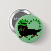 St. Patrick Day Dachshund Cartoon 2 Ronde Button 5,7 Cm (Voorkant /achterkant)