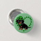 St. Patrick Day Dachshund Cartoon 3 Ronde Button 3,2 Cm (Voorkant /achterkant)