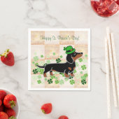 St. Patrick Day Dachshund Cartoon 5 Servetten (Insitu)