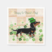 St. Patrick Day Dachshund Cartoon 5 Servetten (Voorkant)